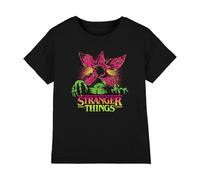 Stranger Things Neon Demogorgon Kids T Shirt, Black, 12-13