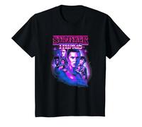 Stranger Things Neon Retro Group Logo T-Shirt, Enfant, Noir, 2 Ans