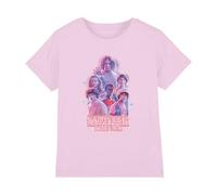 Stranger Things Pink Glow Group Girls T Shirt, Rose Clair, 7-8 Ans Fille