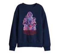 Stranger Things Pink Glow Group Sweat-Shirt pour Enfant, Noir, 12-13 Ans