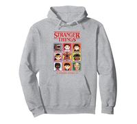 Stranger Things Pixel Group Select Character Sweat à Capuche, Unisexe pour Adultes, Gris Chiné, XXL