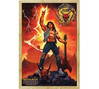 Stranger Things - Poster - Hellfire Club Rock God + cadre amovible, Shinsuke® Maxi MDF hêtre, vitre acrylique