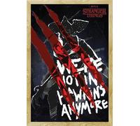 Stranger Things - Poster - Not In Hawkins + cadre amovible, Shinsuke® Maxi MDF hêtre, vitre acrylique