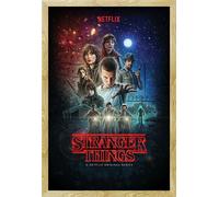 Stranger Things - Poster - One Sheet + cadre amovible, Shinsuke® Maxi MDF hêtre, vitre acrylique