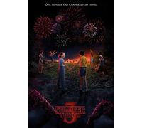Stranger Things - Poster - Saison 3 - Un été + 1 paquet de tesa Powerstrips® - contenu 20 pièces
