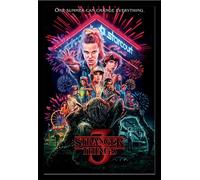 Stranger Things - Poster - Summer of 85 + cadre amovible, Shinsuke® Maxi MDF noir, vitre acrylique
