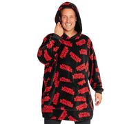 Stranger Things Pull Plaid Femme, Homme et Ado, Oversize Sweat Plaid, Taille Unique Poncho Polaire, Cadeau Femme et Homme (Nero/Rosso)