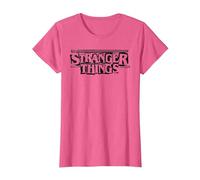 Stranger Things Punk Logo Black T-Shirt, Femme, Rose Chiné, XL