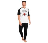 Stranger Things Pyjama Homme Long, Ensembles de Pyjama Homme Hiver Coton Vêtements de Nuit Homme Taille Ado Adulte M-3XL (Noir/Blanc, 3XL)