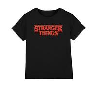 Stranger Things Red Drip Logo Kids T Shirt, Black, 9-11