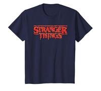 Stranger Things Red Drip Logo T-Shirt, Enfant, Bleu Marine, 12 Ans