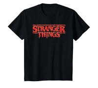 Stranger Things Red Drip Logo T-Shirt, Enfant, Noir, 10 Ans