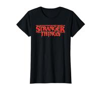 Stranger Things Red Drip Logo T-Shirt, Femme, Noir, 3XL