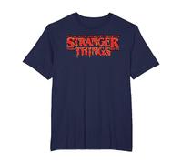 Stranger Things Red Drip Logo T-Shirt, Homme Grandes Tailles, Bleu Marine, 4X Tall