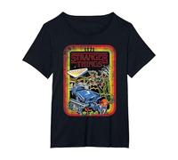Stranger Things Retro Sketch Cover T-Shirt, Femme Grandes Tailles, Noir, 1X