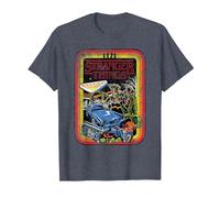 Stranger Things Retro Sketch Cover T-Shirt, Homme, Bleu Chiné, S