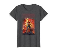 Stranger Things Rock on Eddie T-Shirt, Femme, Chiné Foncé, 3XL