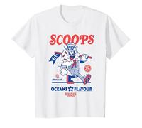 Stranger Things Scoops Ahoy Salon de crème glacée Rouge/Bleu T-Shirt, Enfant, Blanc, 8 Ans