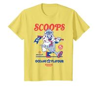 Stranger Things Scoops Ahoy Salon de crème glacée Rouge/Bleu T-Shirt, Enfant, Citron, 8 Ans