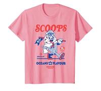 Stranger Things Scoops Ahoy Salon de crème glacée Rouge/Bleu T-Shirt, Enfant, Rose, 2 Ans