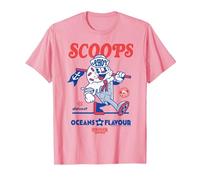 Stranger Things Scoops Ahoy Salon de crème glacée Rouge/Bleu T-Shirt, Homme, Rose, S