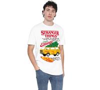 Stranger Things Seasons Eatings Pizza Van Christmas Unisex T Shirt, White, Medium
