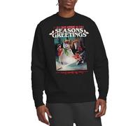 Stranger Things Seasons Greetings Snowman Christmas Unisex Sweatshirt, Black, X-Large