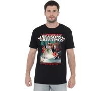 Stranger Things Seasons Greetings Snowman Christmas Unisex T Shirt, Black, XXX-Large