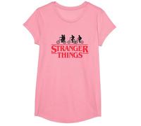 Stranger Things Silhouette Bike Logo T-Shirt, Fille, Rose, S