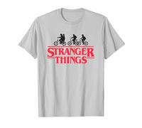 Stranger Things Silhouette Bike Logo T-Shirt, Homme, Argent, XXL