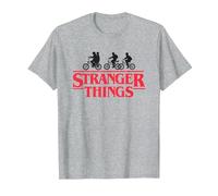 Stranger Things Silhouette Bike Logo T-Shirt, Homme, Gris Chiné, XXL