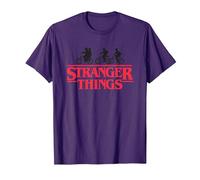 Stranger Things Silhouette Bike Logo T-Shirt, Homme, Violet, L