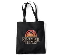 Stranger Things Sunset Logo Sac Fourre-Tout Réutilisable Pour Faire Ses Courses, Noire