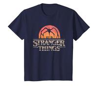 Stranger Things Sunset Logo T-Shirt, Enfant, Bleu Marine, 8 Ans