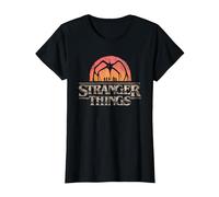 Stranger Things Sunset Logo T-Shirt, Femme, Noir, XS