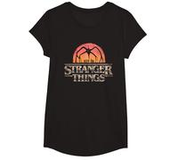 Stranger Things Sunset Logo T-Shirt, Fille, Noir, XS