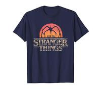 Stranger Things Sunset Logo T-Shirt, Homme, Bleu Marine, 5XL