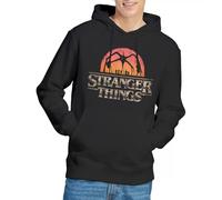 Stranger Things Sunset Logo Unisex Hoodie, Black Hooded Sweatshirt