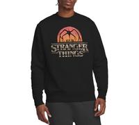 Stranger Things Sunset Logo Unisex Sweatshirt, Black, Large