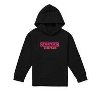 Stranger Things Sunset Logo Youth Kids Boy Girls Pull-Over Hoodie, Navy, 9-11