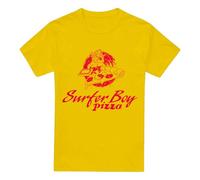 Stranger Things Surfer Boy Pizza Unisex T Shirt, Jaune, 3XL Mixte