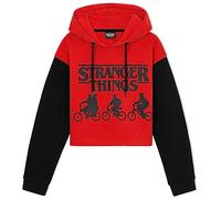 Stranger Things Sweat à Capuche Fille Sweat Crop Top Sweatshirt Enfant Ado Mode Vêtement Officiel Serie TV Sweats Tailles 9-16 Ans Coton (Rouge/Noir, 14-15 Ans)