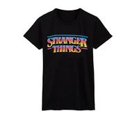Stranger Things T-Shirt Adults Mens Diffusion de Logo rétro Noir Tenue Noire L