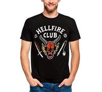 Stranger Things T-shirt avec logo Hellfire Club Noir, Noir , XXL