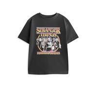 Stranger Things T-Shirt Enfant à Manches Courtes Gris foncé | T-Shirt Graphique avec Eleven, Mike, Dustin, Lucas et Will | Idéal au Quotidien | Produits dérivés