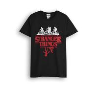 Stranger Things T-Shirt Hommes Femmes Unisexe Upside Down Top Noir XXL