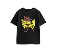 Stranger Things T-Shirt Noir à Manches Courtes Demogorgon | T-Shirt Graphique Unisexe pour Enfants, col Rond Classique | Idéal pour Un Look décontracté | Produit Officiel
