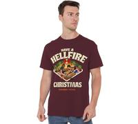 Stranger Things T-Shirt Unisexe « Stranger Things Have a Hellfire Christmas Festive Board Games » - Bordeaux, Bordeaux, M