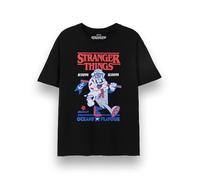 Stranger Things T-Shirt Unisexe | T-Shirt Graphique à Manches Courtes Scoops Ahoy pour Adultes en Noir | Vintage Classique des années 80 crème glacée Starcourt Old School vêtements Top | TV Netflix