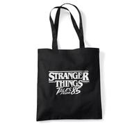 Stranger Things Tales From 85 Sketch Logo Invert Sac Cabas Réutilisable pour Courses et Voyage, Noir, 38X42Cm